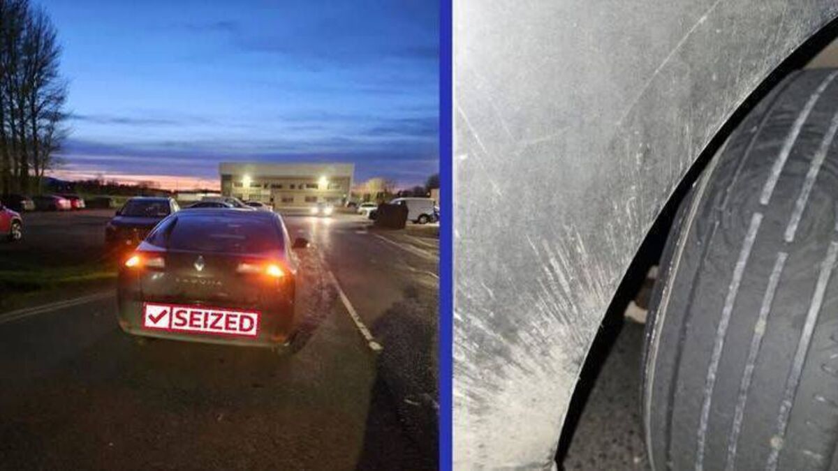 Laois gardaí seize car with bald tyres from uninsured driver