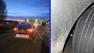 Laois gardaí seize car with bald tyres from uninsured driver