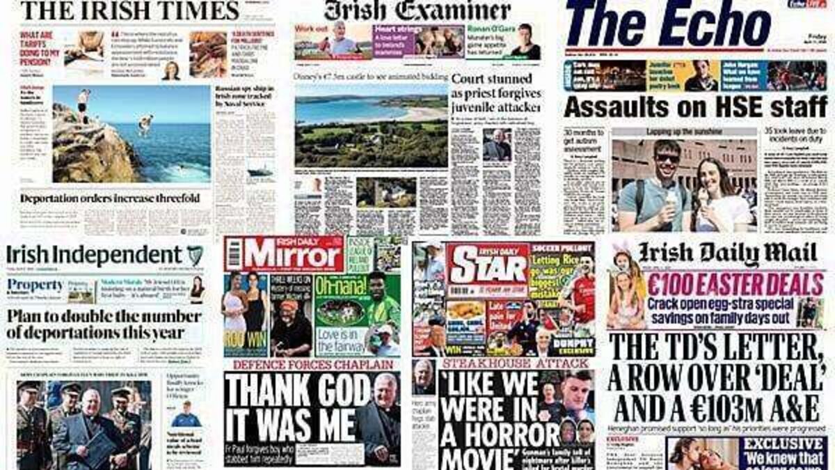 What the papers say: Friday's front pages