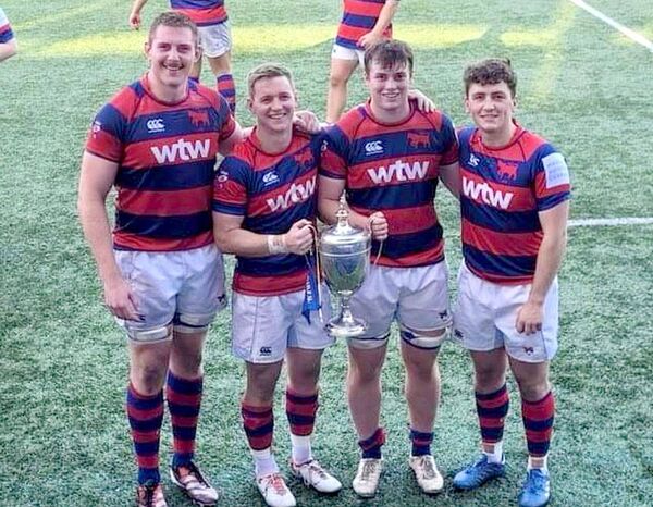 Clontarf's Portlaoise RFC contingent - Jim Peters, Conor Kelly, Richie Whelan and Will O'Reilly
