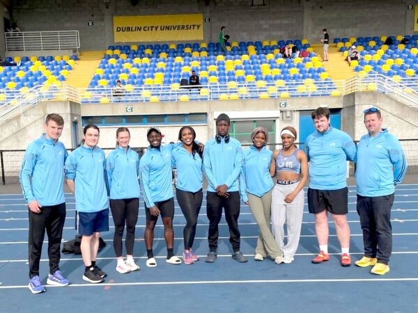Ger Kelly pictured with the SETU athletes at the IUAA Track and Field Championships Ger Kelly pictured with the SETU athletes at the IUAA Track and Field Championships