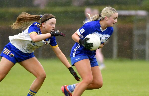 Laois's Faye Brown breaking in their Leinster LGFA Minor B semi-final with Longford Photo: Denis Byrne Laois's Faye Brown breaking in their Leinster LGFA Minor B semi-final with Longford Photo: Denis Byrne