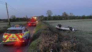 Laois gardaí and emergency services attend scene of single vehicle crash 