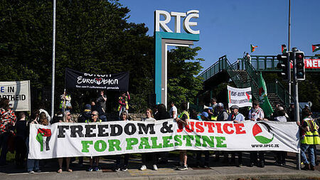 Protesters call for RTÉ and BBC boycott of Eurovision
