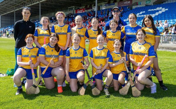 Ballyadams NS who contested the Division 4 camogie shield final at the Cumann na mBunscol finals in Laois Hire O'Moore Park Photo: Alf Harvey. Ballyadams NS who contested the Division 4 camogie shield final at the Cumann na mBunscol finals in Laois Hire O'Moore Park Photo: Alf Harvey.