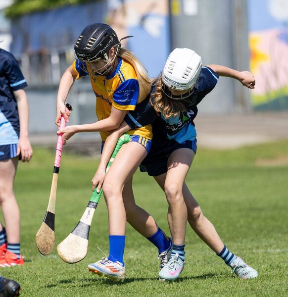 Action from the Division 4 camogie shield final Photo: Alf Harvey. Action from the Division 4 camogie shield final Photo: Alf Harvey.