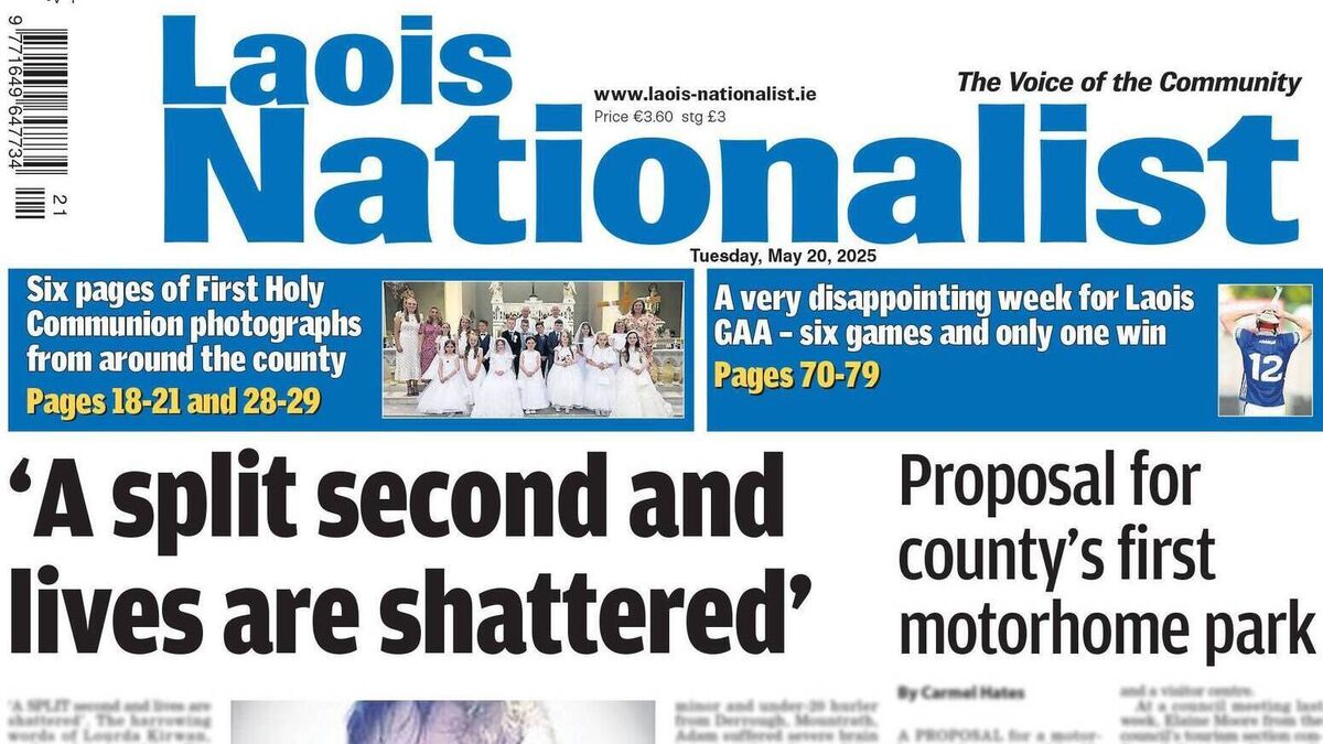 The Front Page of this week's Laois Nationalist 