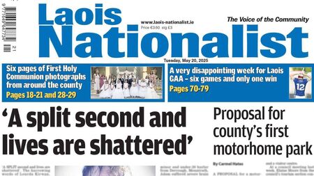 The Front Page of this week's Laois Nationalist 