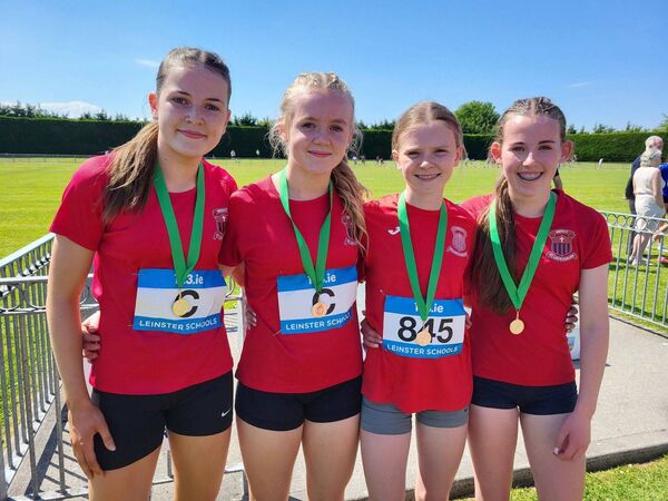 The St Leo's College 4x100m Relay team who took gold