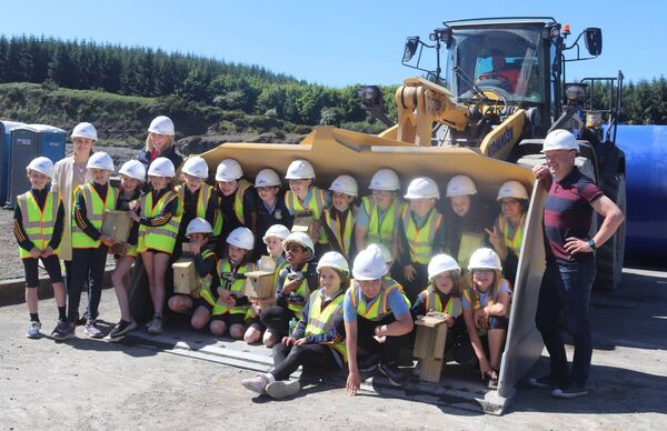 Buckets of fun! Not a typical school day for these pupils from Newtown National School when they were given a tour of the Breedon Ireland quarry site in Spink as part of Biodiversity Week.