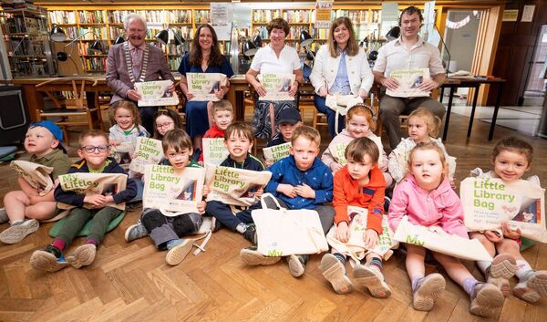 Pictured for Laois Library Service "My Little Library Bag" Initiative Launch at Abbeyleix Library were Padraig Fleming, Cathaoirleach Laois County Council, Author Niamh Donnellan, Lori Moriarty, Abbeyleix Librarian, Bernie Foran Laois County Librarian and Walter Lawler, Abbeyleix Librarian. Pictured for Laois Library Service "My Little Library Bag" Initiative Launch at Abbeyleix Library were Padraig Fleming, Cathaoirleach Laois County Council, Author Niamh Donnellan, Lori Moriarty, Abbeyleix Librarian, Bernie Foran Laois County Librarian and Walter Lawler, Abbeyleix Librarian.