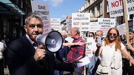 Row breaks out at protest over Government plans to buy CityWest Hotel