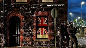 Police come under attack during third night of disorder in Ballymena