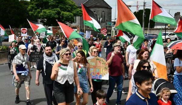 A section of the crowd who took part in the peace rally in Portlaoise on Saturday. Photo: Laois IPSC A section of the crowd who took part in the peace rally in Portlaoise on Saturday. Photo: Laois IPSC