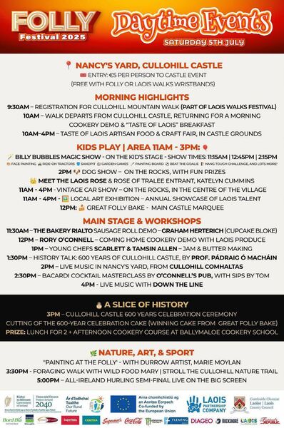 Just some of the events that are planned for over the two day festival in Cullohill. Just some of the events that are planned for over the two day festival in Cullohill.