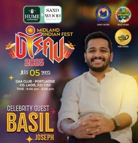 Indian film actor and director Basil Joseph will be one of the special guests at the Midlands Indian Fest. Indian film actor and director Basil Joseph will be one of the special guests at the Midlands Indian Fest.