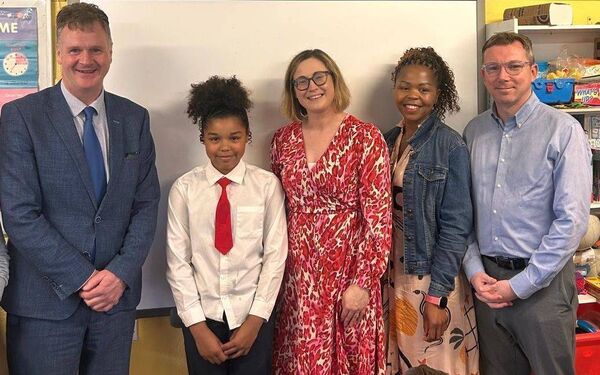 Mila Broomfield was joined by her parents Unathi and Darren for the presentation of her scholarship award by Portlaoise College Principal Noel Daly and Deputy Principal Mary Marum.