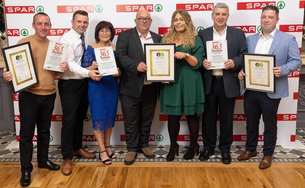 Pictured at the recent SPAR 365 Standards Customer Care Programme for achieving exceptional standards in retailing were Keith Moore (SPAR Corrib Oil Mountmellick), Michael Lynch and Pauline Lambe (O'Hanlon's SPAR Portarlington), Gerard Gilbride, SPAR ROA amd Aoife Ryan and Tom O'Hanlon (O'Hanlon's SPAR Portarlington) and Daniel Floody (SPAR Corrib Oil Portlaoise). Pictured at the recent SPAR 365 Standards Customer Care Programme for achieving exceptional standards in retailing were Keith Moore (SPAR Corrib Oil Mountmellick), Michael Lynch and Pauline Lambe (O'Hanlon's SPAR Portarlington), Gerard Gilbride, SPAR ROA amd Aoife Ryan and Tom O'Hanlon (O'Hanlon's SPAR Portarlington) and Daniel Floody (SPAR Corrib Oil Portlaoise).