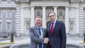 Tánaiste greets first citizen of Laois in Leinster House Tánaiste greets first citizen of Laois in Leinster House
