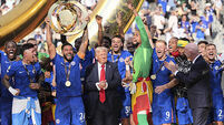 Confusion as Donald Trump joins Chelsea on stage after Club World Cup win