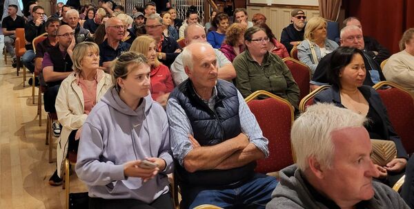 Some of those who attended the meeting opposing planning permission for the provision of two proposed IPAS Centres in the village. 