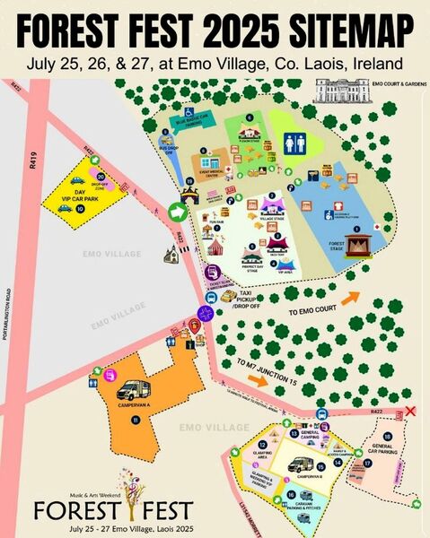 The lay-out of the Forest Fest site in Emo