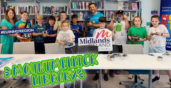 Mountmellick Library was buzzing with the sound of robots when the Laois STEM Engagement Officer Seanie Morris brought his STEM workshop to it. Mountmellick Library was buzzing with the sound of robots when the Laois STEM Engagement Officer Seanie Morris brought his STEM workshop to it.