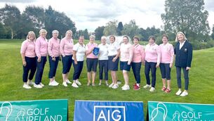 <p>The Heath Golf Club’s Women’s Intermediate Foursomes team - Ber Fitzpatrick, Mary Culliton, Maria Delaney, Noeleen Byrne, Therese Ryan, Bernie Aldritt (manager), Breeda Keating (manager), Marie Conlon, Sarah Coonan, Mary Cushen, Helen Kelly, Sadie Ging and Anne O'Sullivan (Captain)</p>