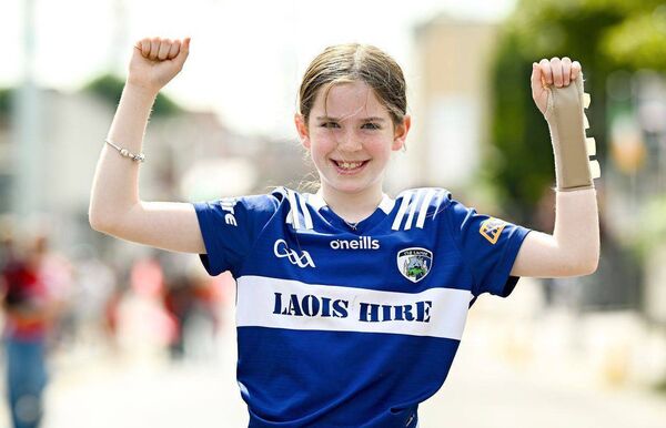 Laois supporter Olivia Hawe, age 9, from Portlaoise before the TG4 All-Ireland Ladies Football Intermediate Championship final Photo: Seb Daly/Sportsfile Laois supporter Olivia Hawe, age 9, from Portlaoise before the TG4 All-Ireland Ladies Football Intermediate Championship final Photo: Seb Daly/Sportsfile
