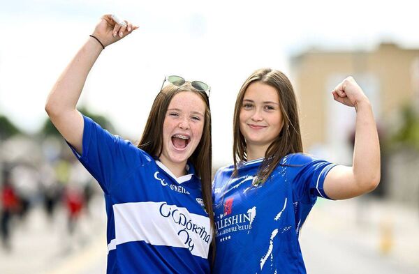 Laois supporters Abbie Delaney and Rebecca Cahill, from Portlaoise Photo: Seb Daly/Sportsfile Laois supporters Abbie Delaney and Rebecca Cahill, from Portlaoise Photo: Seb Daly/Sportsfile