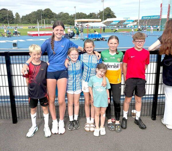 Some of our juvenile athletes who were up supporting St Abban's athletes at the National seniors