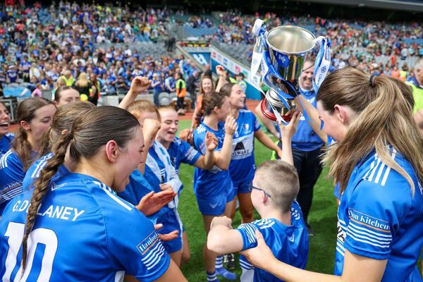 Laois players celebrate after winning the Kay Mills Cup in Croke Park this afternoon Photo: Paul Dargan Laois players celebrate after winning the Kay Mills Cup in Croke Park this afternoon Photo: Paul Dargan