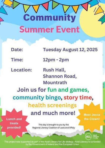 The community event takes place on Tuesday 12 August from 12 noon to 2pm. The community event takes place on Tuesday 12 August from 12 noon to 2pm.