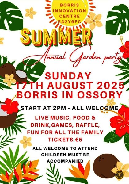 The annual garden party takes place on Sunday 17 August