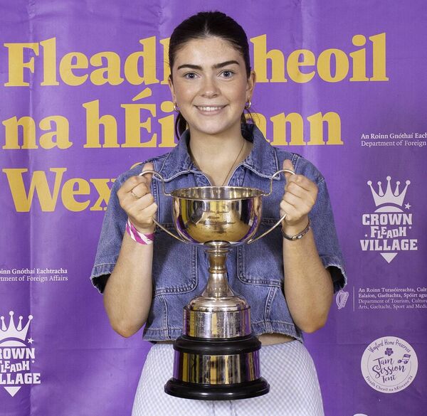 The overall winner of the 15 to 18 year competition in the Ladies English Singing competition at Fleadh Cheoil na hÉireann in Wexford was Laura Scott from Camross CCÉ