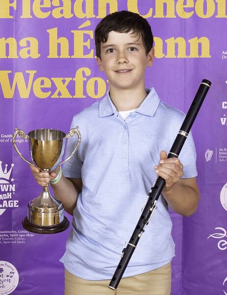 William Walsh from the Spink branch of CCÉ who came first in the Flute Slow Airs u-12 competition at the Fleadh in Wexford 