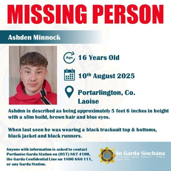 The 16-year-old is reported missing since Sunday10 August.