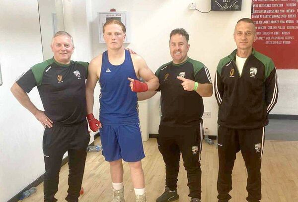 Thomás O Reilly with his coaches John Dollard, Gerry Casey and Joe Ogieglo Thomás O Reilly with his coaches John Dollard, Gerry Casey and Joe Ogieglo