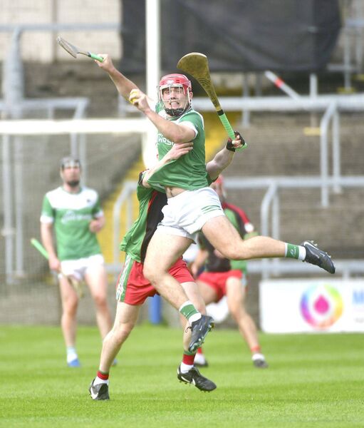 David Dooley (Rosenallis) securing this sliotar in their SHC win over Borris/Kilcotton on Sunday Photo: Denis Byrne David Dooley (Rosenallis) securing this sliotar in their SHC win over Borris/Kilcotton on Sunday Photo: Denis Byrne