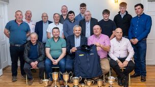 <p>The Laois team for the National Ploughing Championships in Screggan, pictured with chairman Shay Duggan and Laois Ploughing sponsor Billy Shaw. Standing: Alan Davis, Karl Davis, JP Fenlon, Jim Greene, DJ McHugh, Cormac Goode, Sean McHugh, Patsy Condron, Mark Ging, Tadhg McHugh and Thomas Cushen. Seated: Jim Ryan, Padraig Brandon, Billy Shaw, Shay Duggan and Keir Lilley. Photo: Alf Harvey</p>
