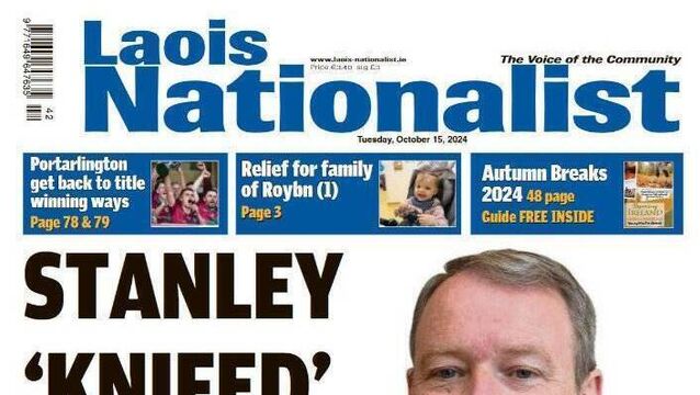 The headline in the Laois Nationalist - 'Stanley Knifed' - that caught the eye of the judging panel in this year's Local Ireland Media Awards <p>The headline in the Laois Nationalist - 'Stanley Knifed' - that caught the eye of the judging panel in this year's Local Ireland Media Awards</p>