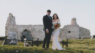 <p>Ciara Burke and Har Kaila pictured at Clonkeen Church on 13 September. Photo courtesy of Noel Burke</p>