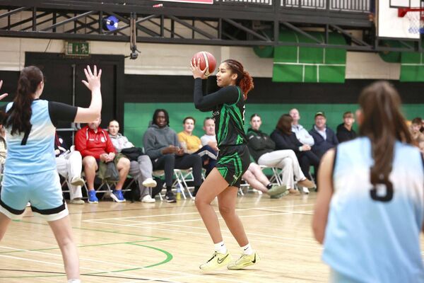 Christy Ojibe in action for Portlaoise Panthers at the weekend Photo: David Maher