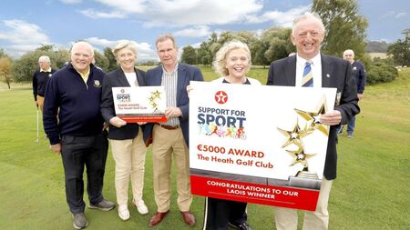 The Heath Golf Club receives €5,000 award under Texaco Support for Sport initiative