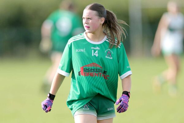 Killeshin's Chelsey Dooley is fully focussed during a break in play during the junior final Photo: Paul Dargan