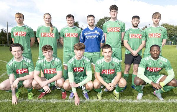 Portlaoise AFC Senior team which lost on penalties to the Legends in the Emlyn Cup Photo Denis Byrne