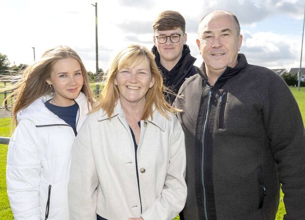 Keelin, Jessica and Kieran O'Reilly with Pat Gorman at the Emlyn Cup charity match Photo: Denis Byrne