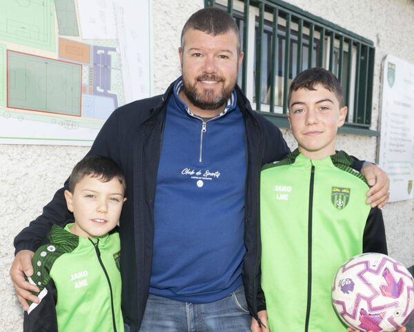 Aidan McCarthy Esteban, Darren and Liam McCarthy at the Emlyn Cup charity match Photo: Denis Byrne