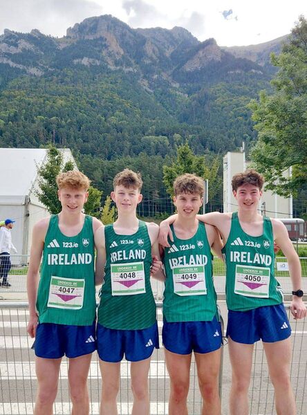 U/20 Irish Team (l-r) Riley Connolly, Rudy Mayne, Eoin McConnell and Finn Yore