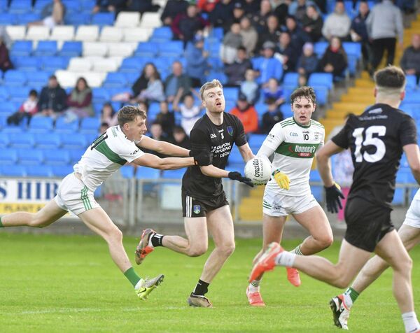 Courtwood captain Sean O'Flynn in action against Portlaoise in the SFC semi-final Photo: Denis Byrne Courtwood captain Sean O'Flynn in action against Portlaoise in the SFC semi-final Photo: Denis Byrne